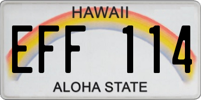 HI license plate EFF114