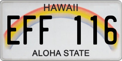 HI license plate EFF116