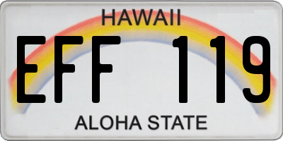 HI license plate EFF119