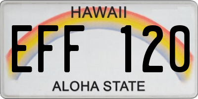 HI license plate EFF120