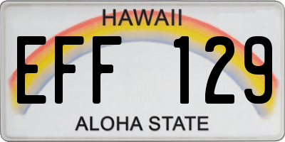 HI license plate EFF129
