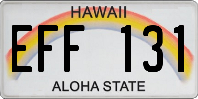 HI license plate EFF131