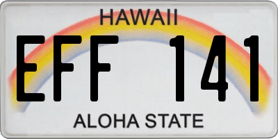 HI license plate EFF141