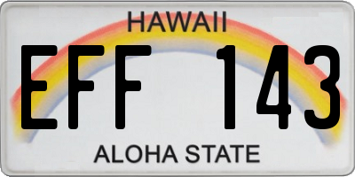 HI license plate EFF143
