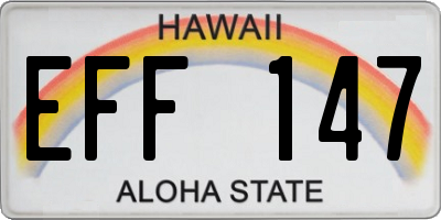 HI license plate EFF147