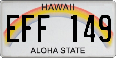 HI license plate EFF149