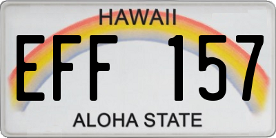 HI license plate EFF157