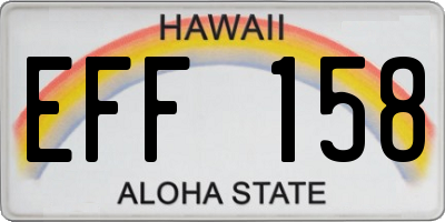 HI license plate EFF158