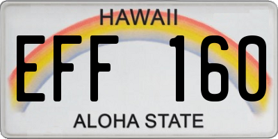 HI license plate EFF160