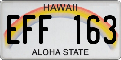 HI license plate EFF163