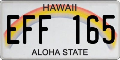 HI license plate EFF165