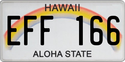 HI license plate EFF166