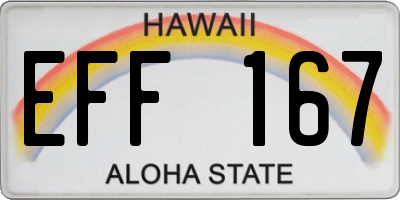 HI license plate EFF167