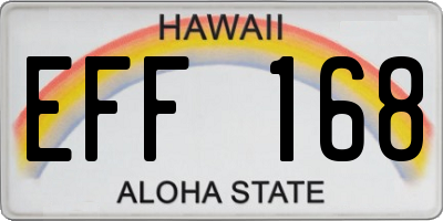 HI license plate EFF168
