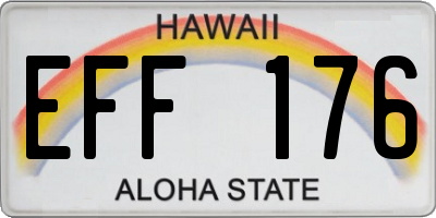 HI license plate EFF176