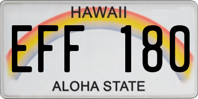 HI license plate EFF180