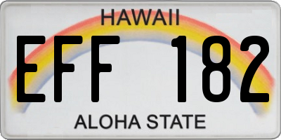 HI license plate EFF182
