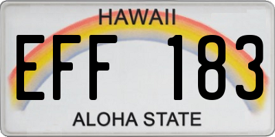 HI license plate EFF183