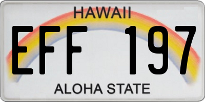 HI license plate EFF197