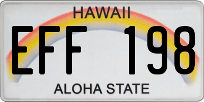 HI license plate EFF198