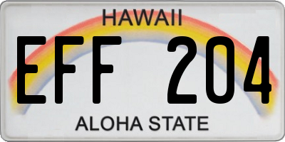 HI license plate EFF204
