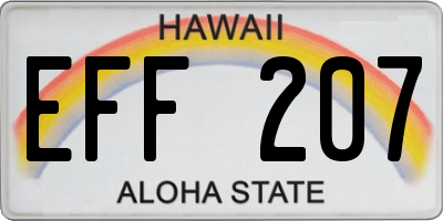 HI license plate EFF207