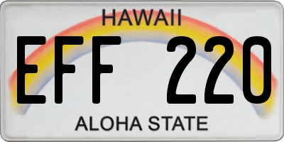 HI license plate EFF220