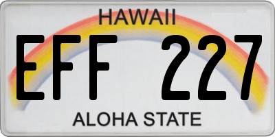 HI license plate EFF227