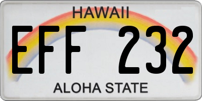 HI license plate EFF232