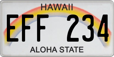 HI license plate EFF234