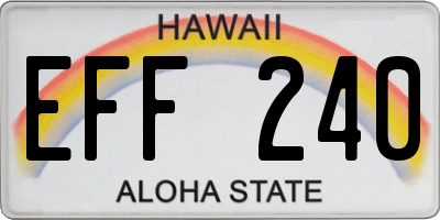 HI license plate EFF240