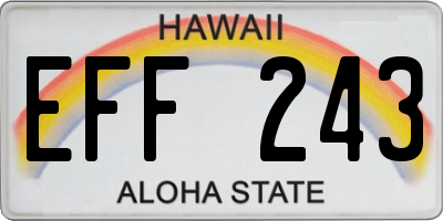 HI license plate EFF243