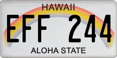 HI license plate EFF244