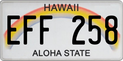 HI license plate EFF258