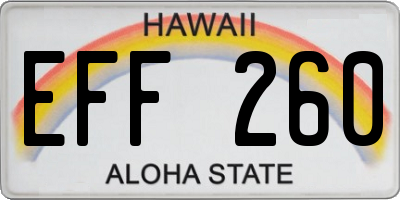 HI license plate EFF260
