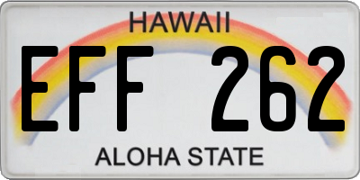 HI license plate EFF262