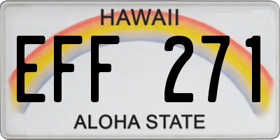 HI license plate EFF271