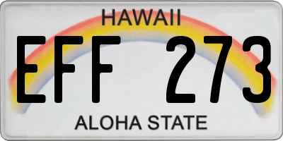 HI license plate EFF273