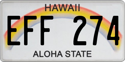HI license plate EFF274