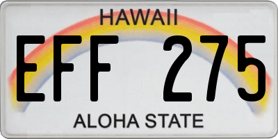 HI license plate EFF275