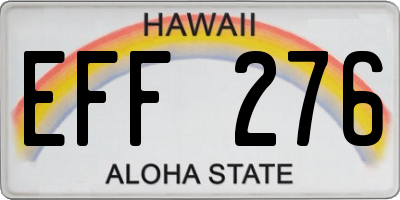 HI license plate EFF276