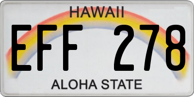 HI license plate EFF278