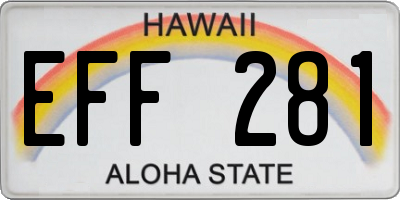 HI license plate EFF281