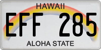 HI license plate EFF285