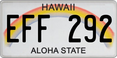 HI license plate EFF292