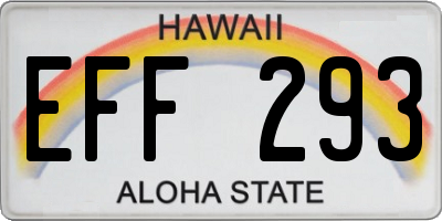 HI license plate EFF293