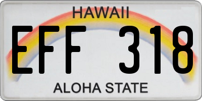 HI license plate EFF318