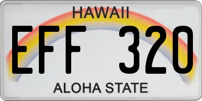 HI license plate EFF320