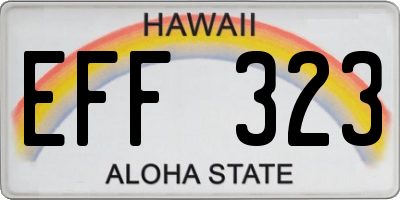 HI license plate EFF323