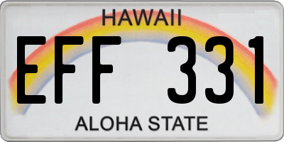 HI license plate EFF331